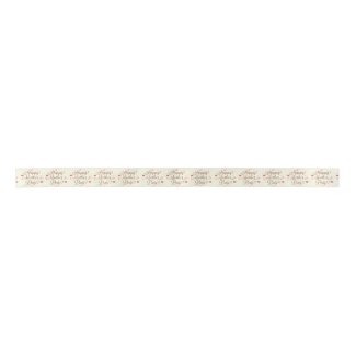 Happy Mother Day Text In Brown And Pink Satin Ribbon