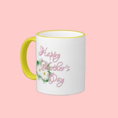 Happy Mother' s Day Daisies Ringer Coffee Mug by fun_tshirt