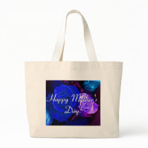 Happy Mother's Day Blue Purple Roses Tote Bag
