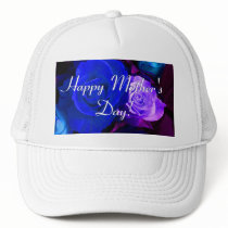 Happy Mother's Day Blue Purple Roses Trucker Hats