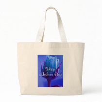 Happy Mother's Day Blue Rose Canvas Bag