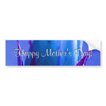 Happy Mother's Day Blue Rose Bumper Stickers