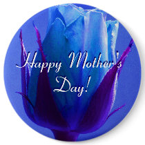 Happy Mother's Day Blue Rose Buttons