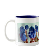 Happy Mother's Day Blue Tulips III Coffee Mugs