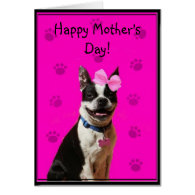 Happy Mother's Day Boston Terrier greeting card