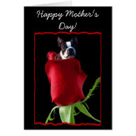Happy Mother's Day Boston Terrier Greeting Card