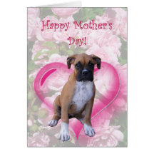 Happy Mother's day boxer puppy greeting card