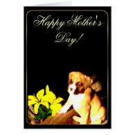 Happy Mother's Day boxer puppy greeting card