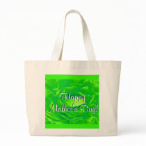 Happy Mother's Day Bright Green Rose Tote Bag