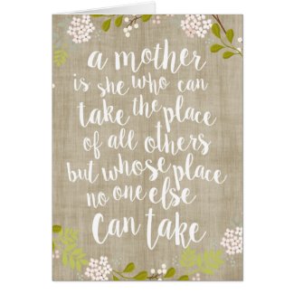 Happy Mother's Day Burlap Garden Floral Card