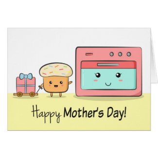 Happy Mother's Day - Cute Cupcake and Pink Oven