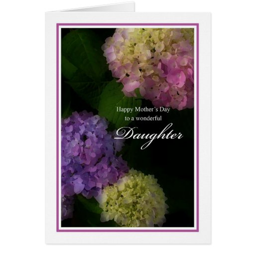 Happy Mother's Day Daughter, Painted Hydrangea Card Zazzle