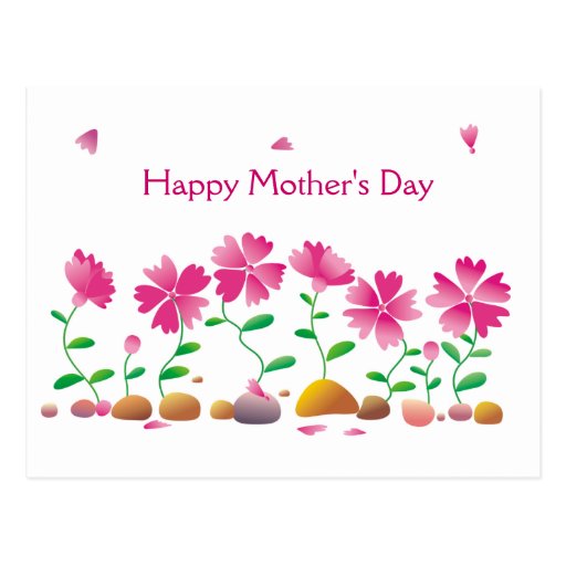 Happy Mother's day Flowers Daisies Pink Postcard Zazzle