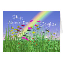 Happy Mothers Day for Daughter Spring Flowers Card