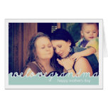 Happy Mothers Day for Grandmother Photo Blue White Cards