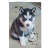 Happy Mother's Day Husky greeting card