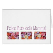 Happy Mother's Day in Italian, mixed pastel roses Greeting Card