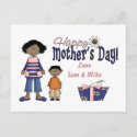 Happy Mothers Day - Kids & Present postcard