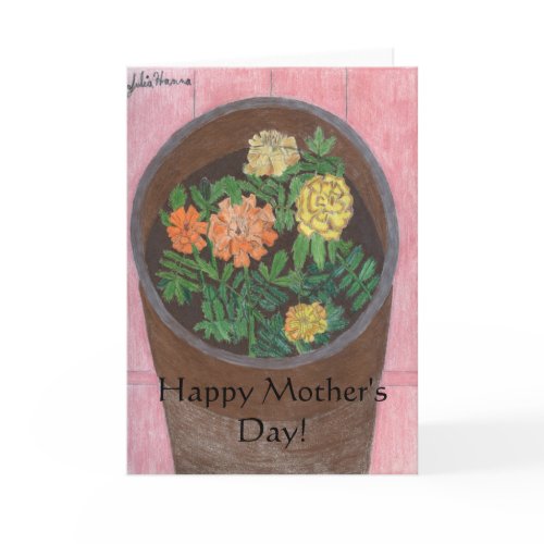 Happy Mother's Day Marigold Card By Julia Hanna zazzle_card