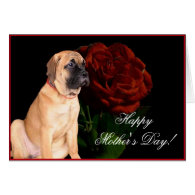 Happy Mother's Day mastiff puppy greeting card