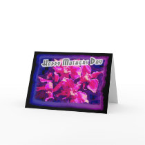 Happy Mothers Day Modern Orchids Greeting Card