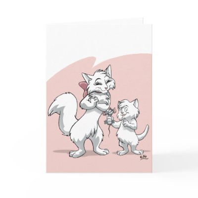 Happy Mother's Day!! Mum cat and kitten Cards by Lioness_Graphics