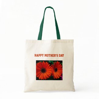 happy mother's day orange color daisy flowers bag