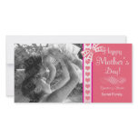 Happy Mother's Day Pink Ribbon Photo Card Template