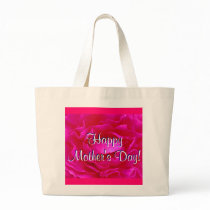Happy Mother's Day Pink Rose Canvas Bag