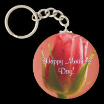 Happy Mother's Day Pink Rose I keychains