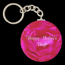 Happy Mother's Day Pink Rose keychains