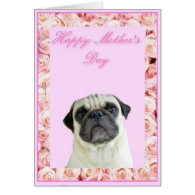 Happy Mother's Day pug greeting card