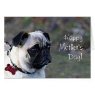 Happy mother's day pug greeting card