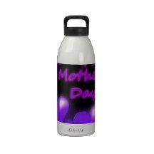 Happy Mother's Day Purpl Hearts Reusable Water Bottles