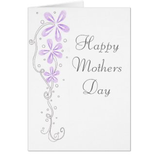 Happy Mothers Day Purple Flowers Card