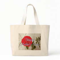 Happy Mother's Day Red Rose Canvas Bags