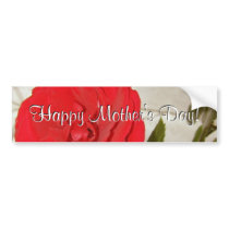 Happy Mother's Day Red Rose Bumper Sticker