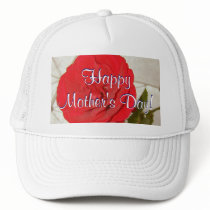 Happy Mother's Day Red Rose Mesh Hat