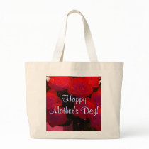 Happy Mother's Day Red Roses Canvas Bags