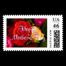 Happy Mother's  Day - Red Yellow Rose Postage stamps
