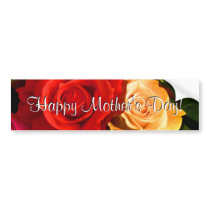 Happy Mother's Day Red Yellow Roses Bumper Sticker