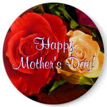 Happy Mother's Day Red Yellow Roses Pin