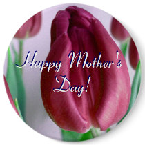 Happy Mother's Day Rosey Tulips Buttons