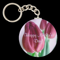 Happy Mother's Day Rosey Tulips keychains