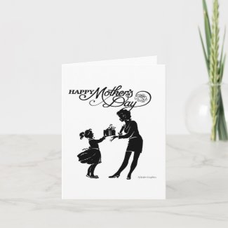 Happy Mothers Day Silhouette Note Card zazzle_card