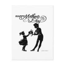 Happy Mothers Day Silhouette Post Card postcards