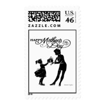 Happy Mothers Day Silhouette Postage Stamp
