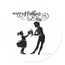Happy Mothers Day Silhouette Sticker