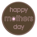 Happy Mother's Day Stickers - Brown & Pink Design by mrssocolov2 Happy Mother's Day Stickers - Brown & Pink Design