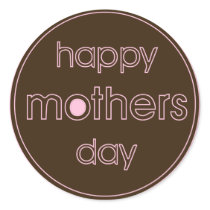 Happy Mother's Day Stickers - Brown & Pink Design